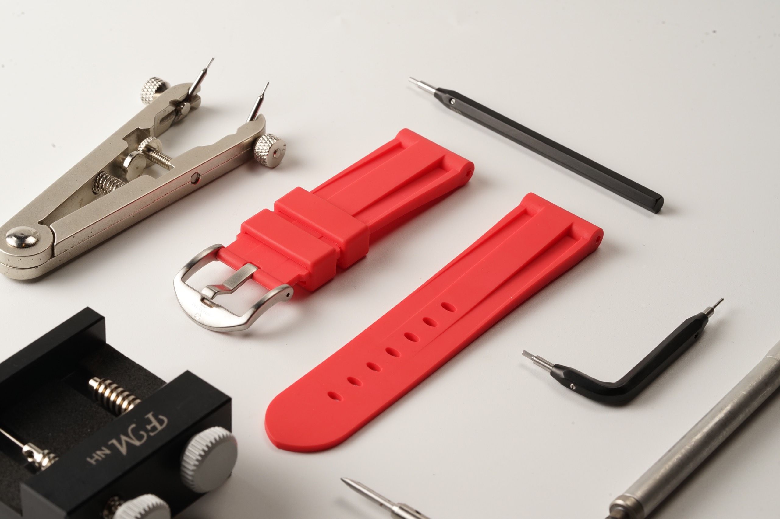 24mm Red Rubber Strap