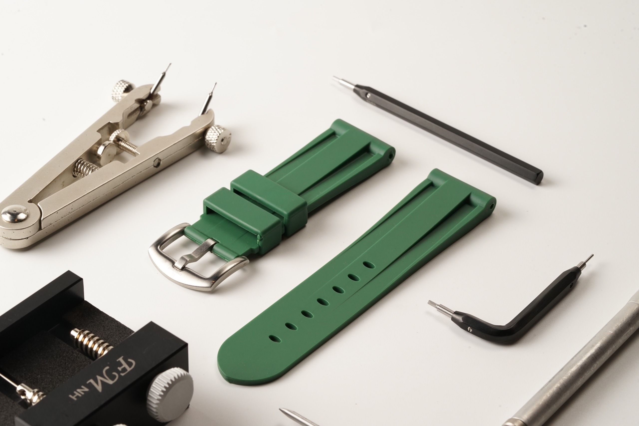 24mm Green Olive Rubber Strap