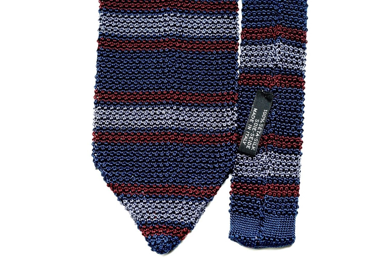 V Point Knitted Tie Col.1