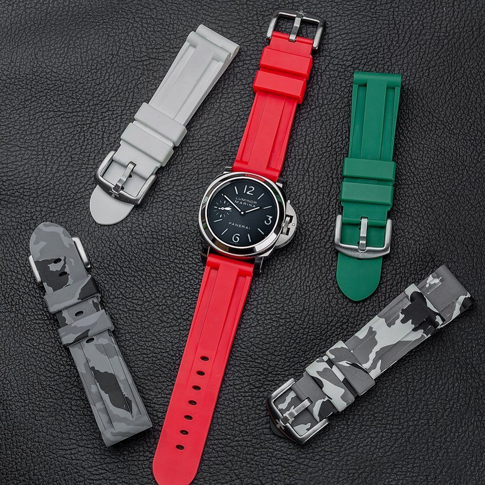 24mm Red Rubber Strap
