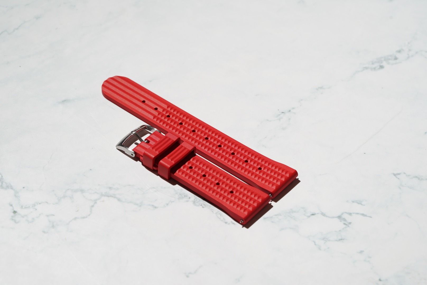 Waffle Style Rubber Watch Strap – Red