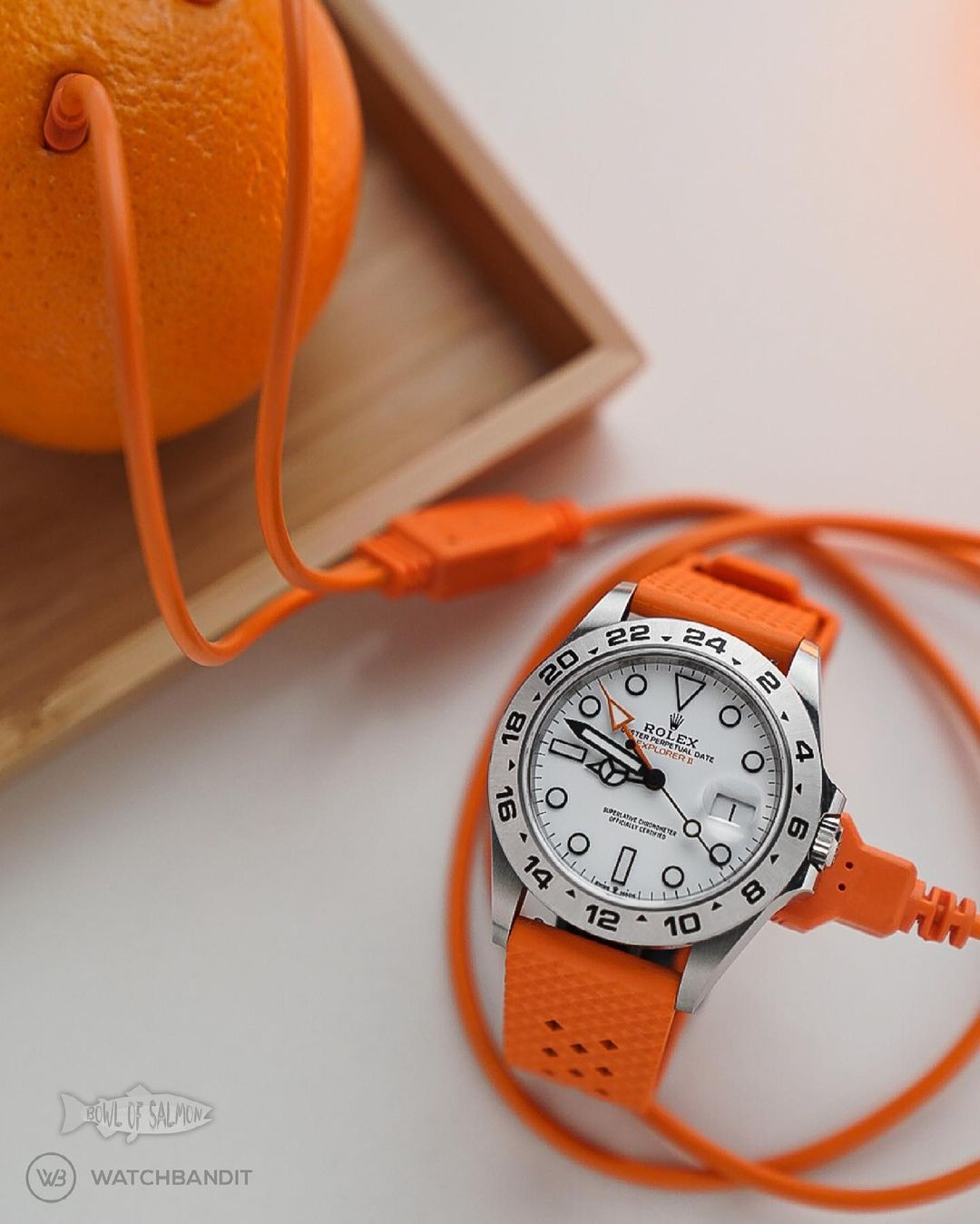 Tropical Style Rubber Watch Strap – Orange