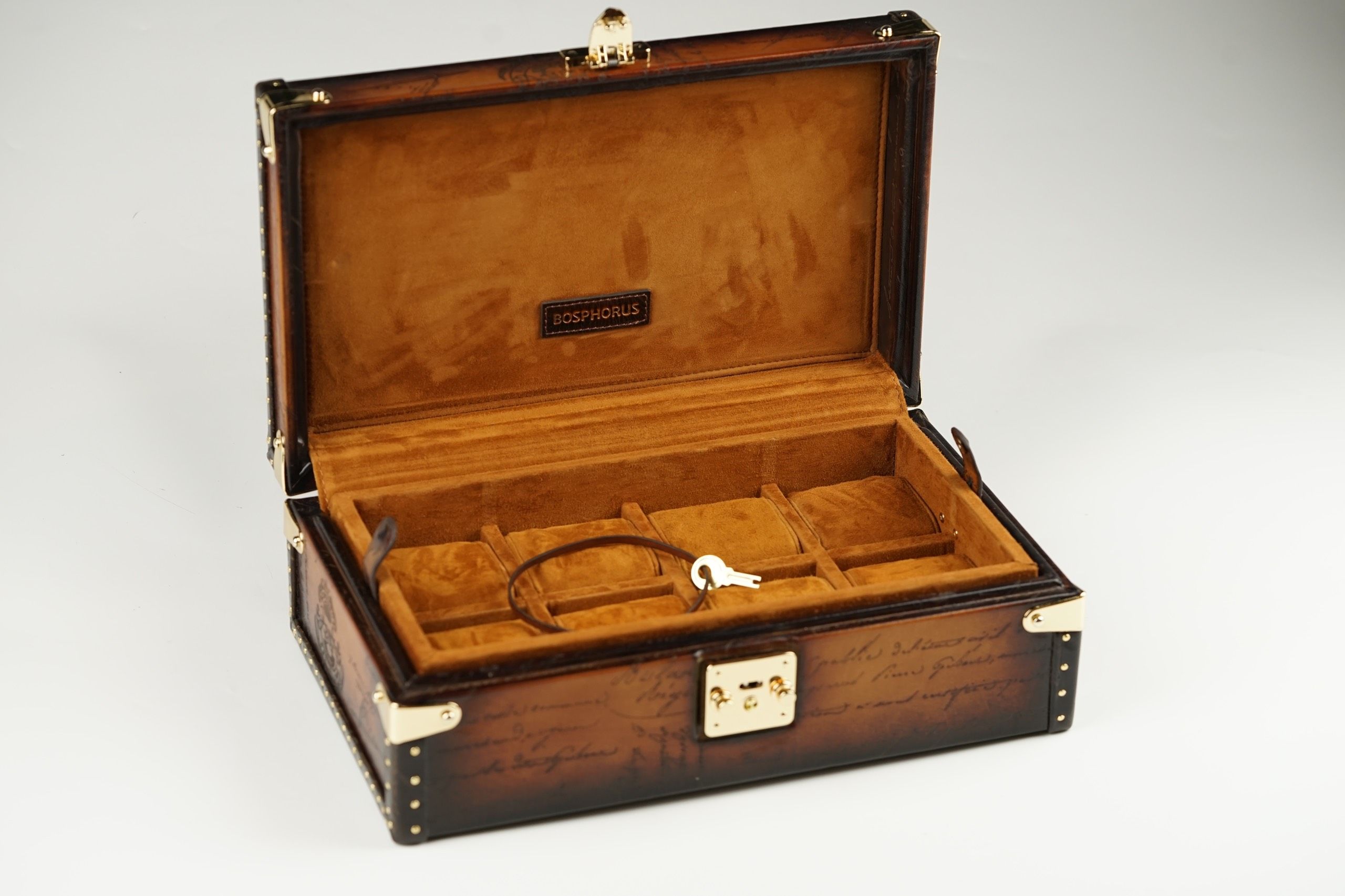 PETRA WATCH CASE FOR 8 WATCHES - Parchment Brown