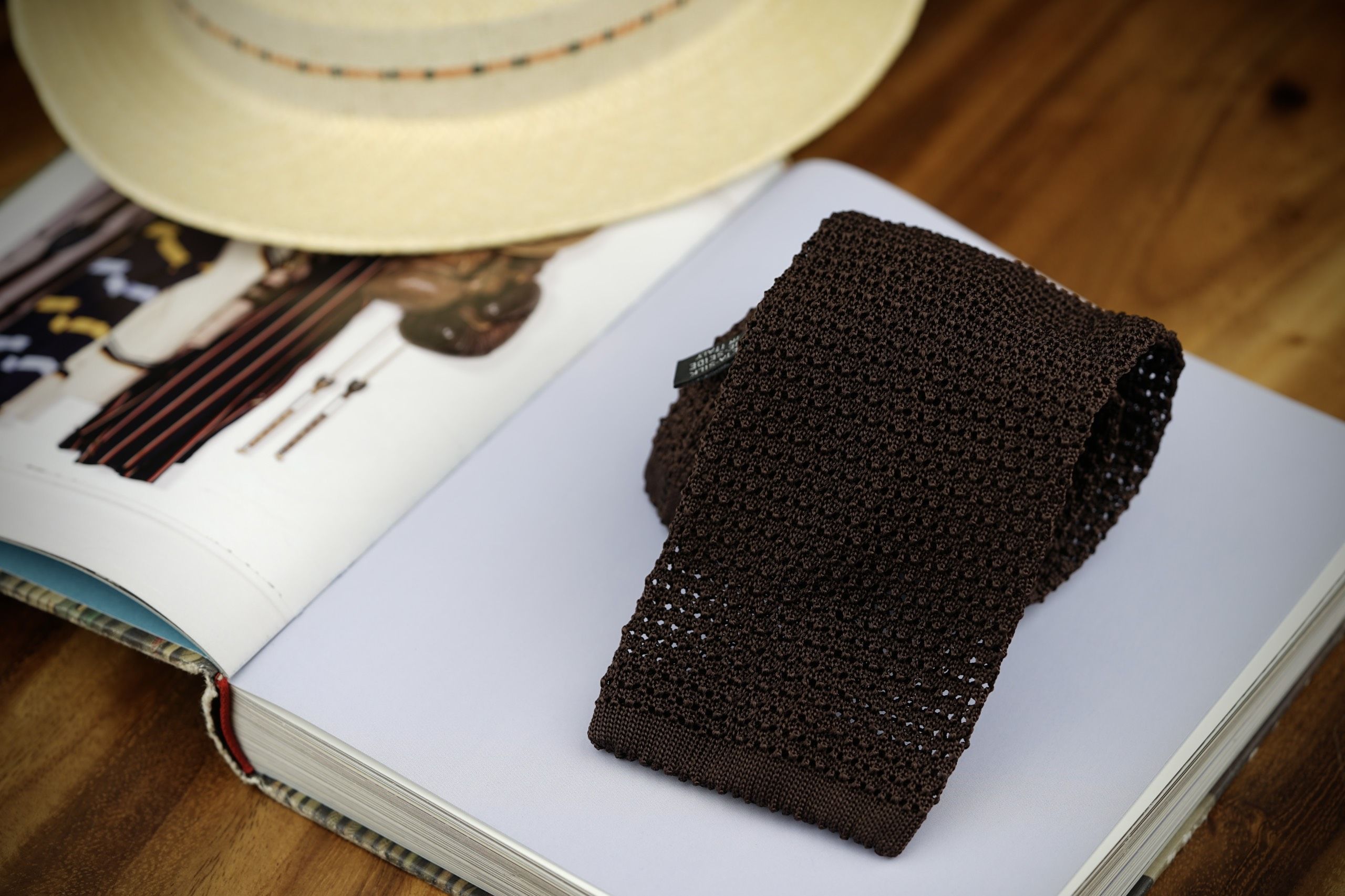 Brown Crochet Knitted Tie