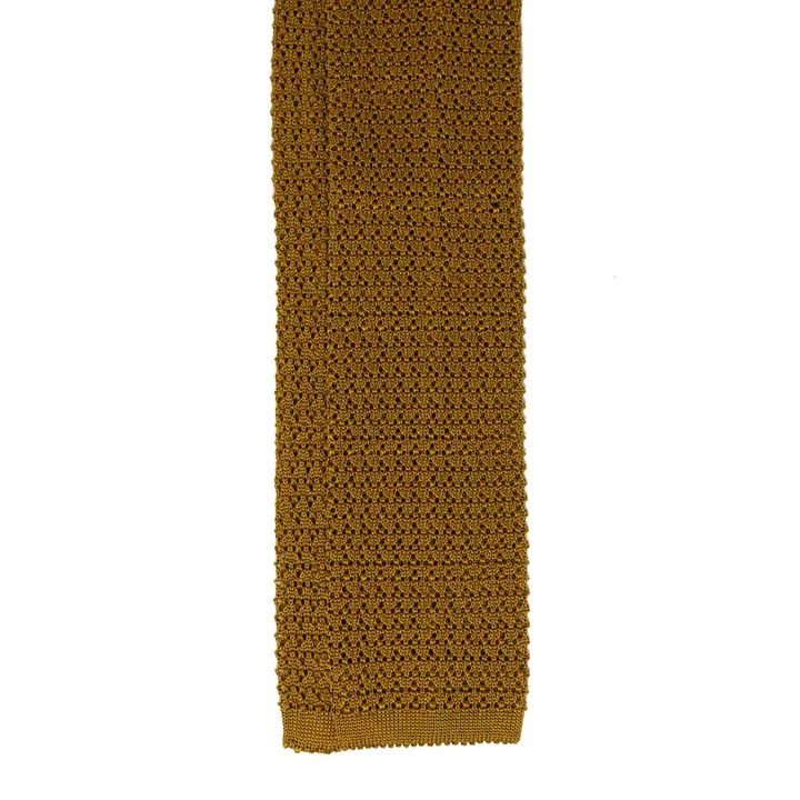 Gold Crochet Knitted Tie