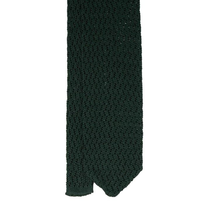 Forest Green Zig Zag V Point Knitted Tie