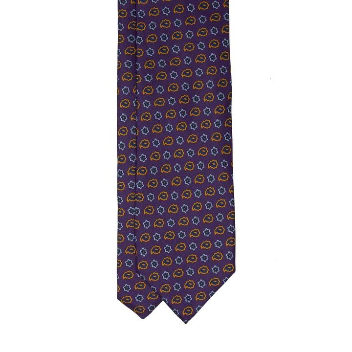 Purple Paisley Pattern Silk Tie