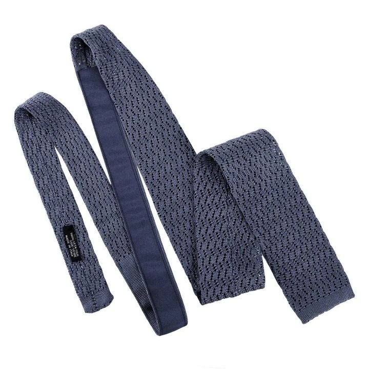 Dark Grey Zig Zag Knitted Tie