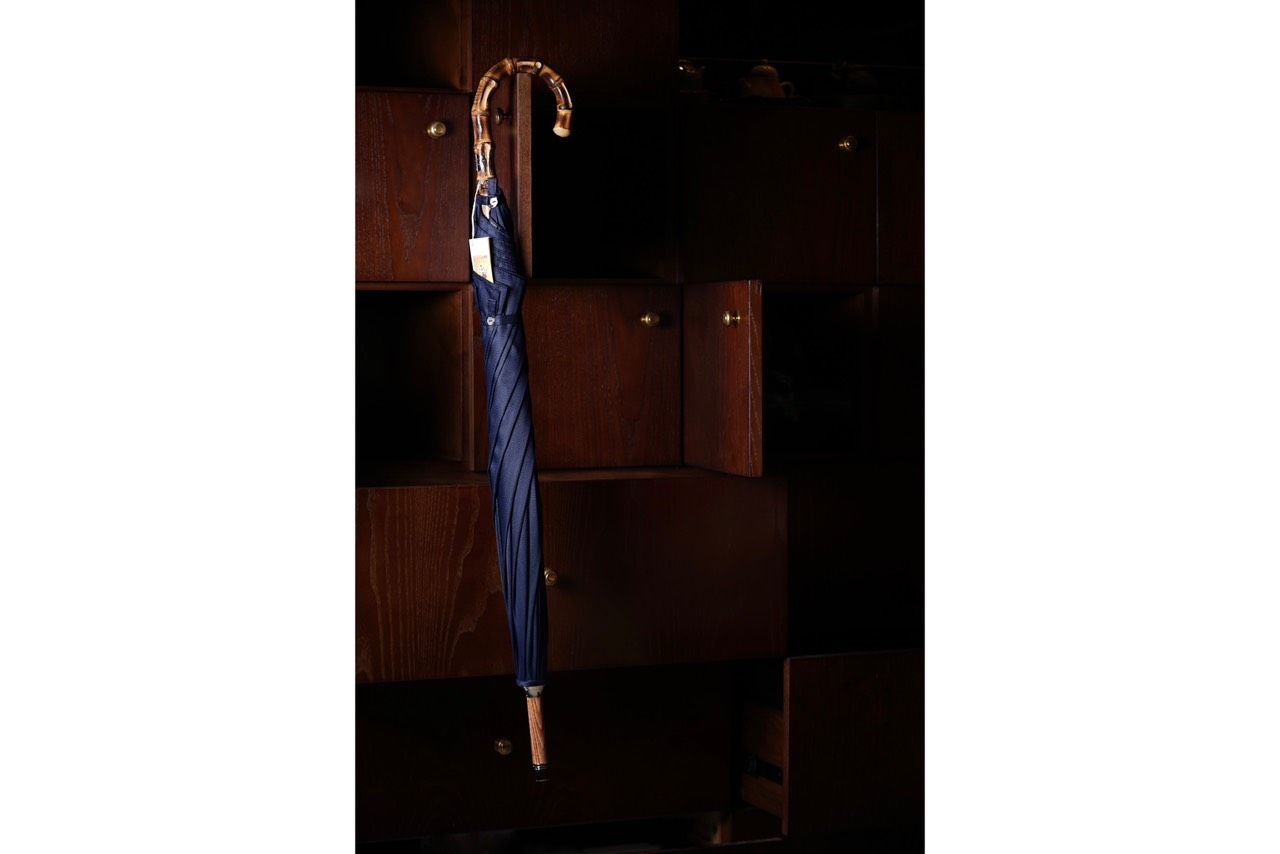 Umbrella Solid - Stick Bamboo / Navy