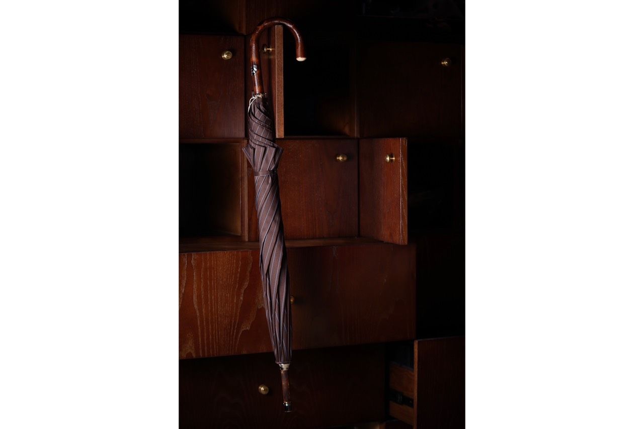 Umbrella Solid Stick - Chestnut / Brown stripe navy