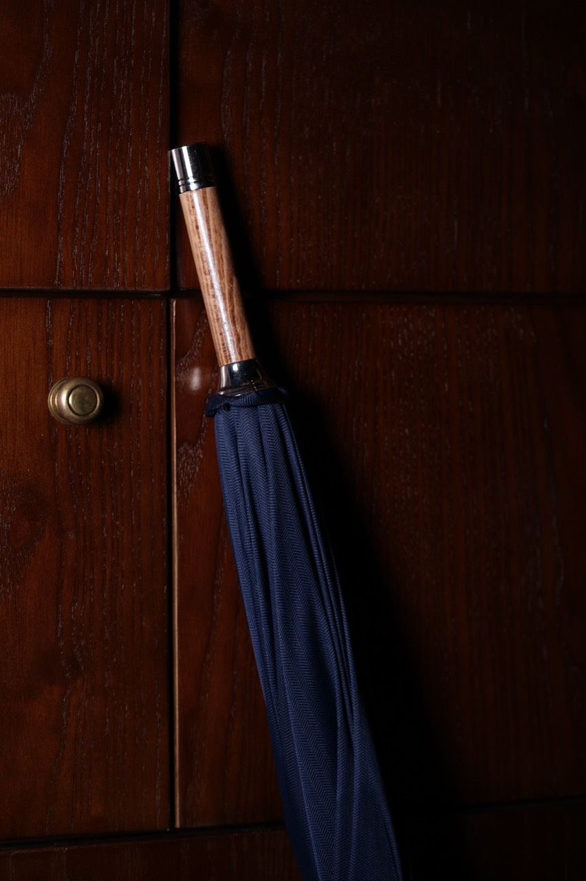 Umbrella Solid - Stick Bamboo / Navy