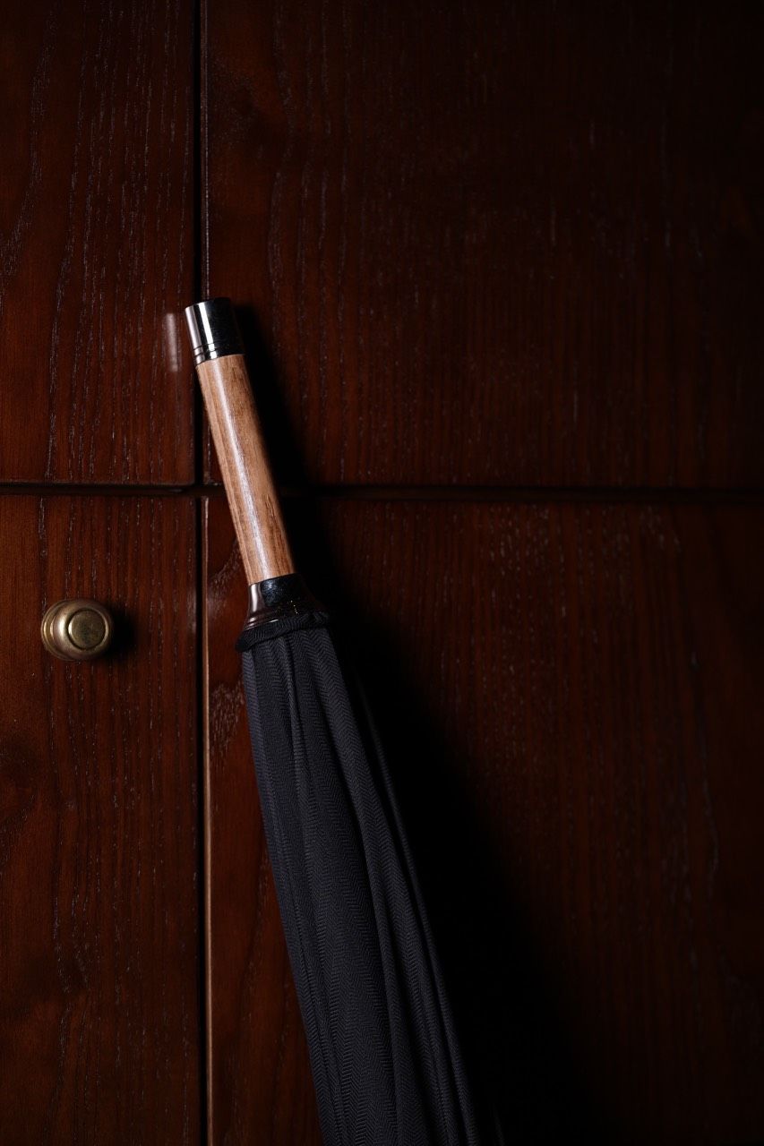Umbrella Solid Stick Gorse Wood - Black