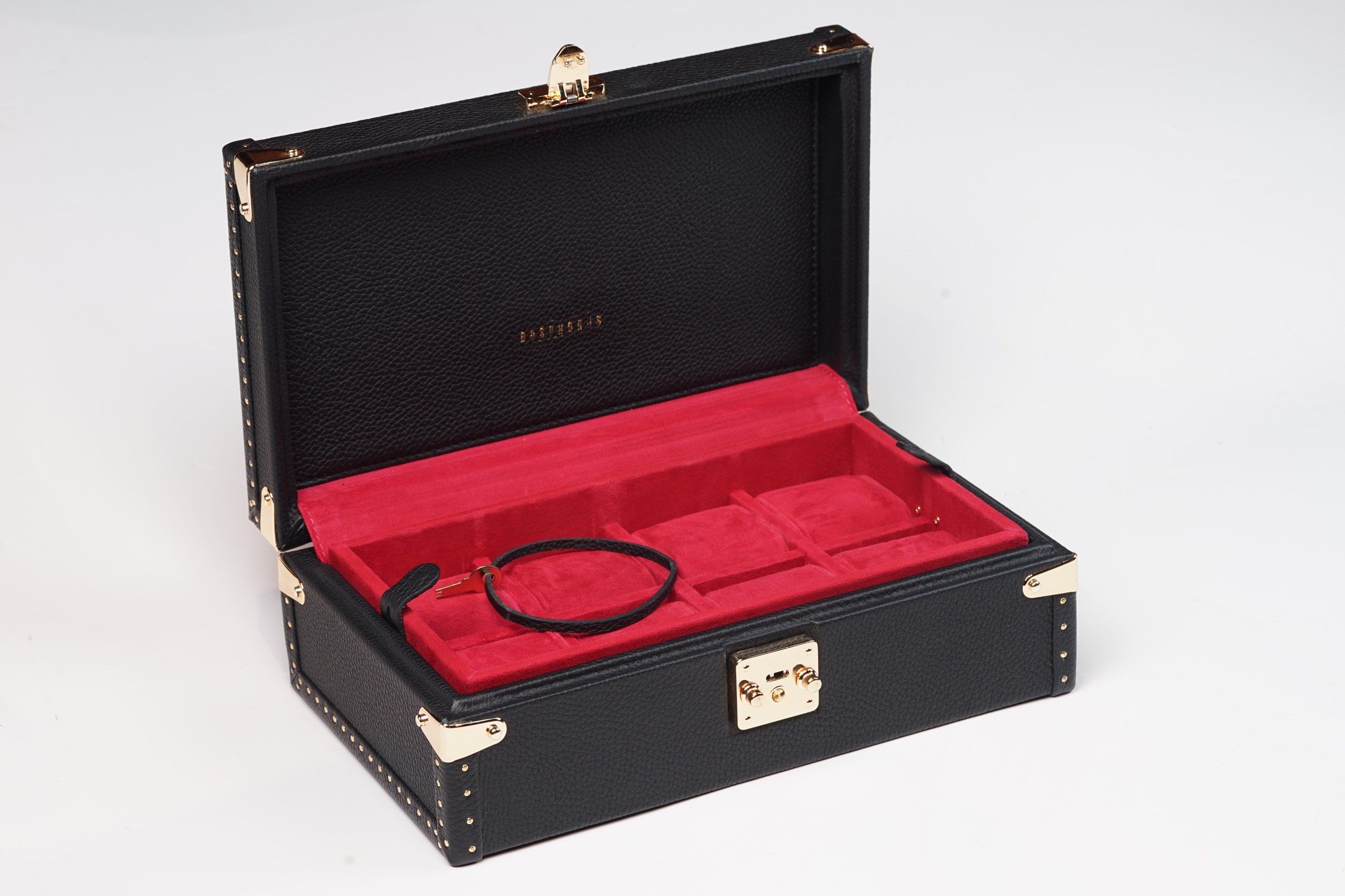 PETRA WATCH CASE - TOGO BLACK For 8 Watches
