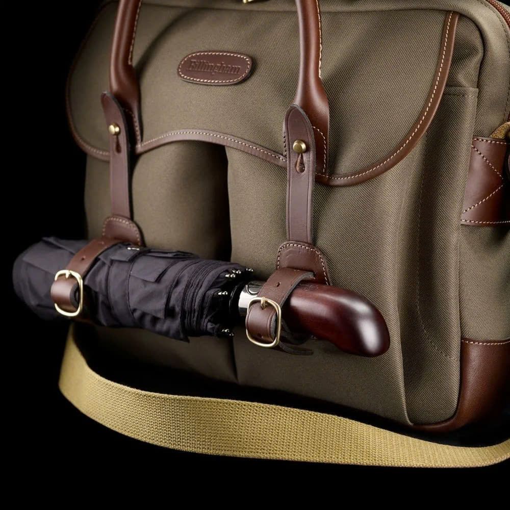 Billingham THOMAS BRIEFCASE - SAGE FIBRENYTECHOCOLATE