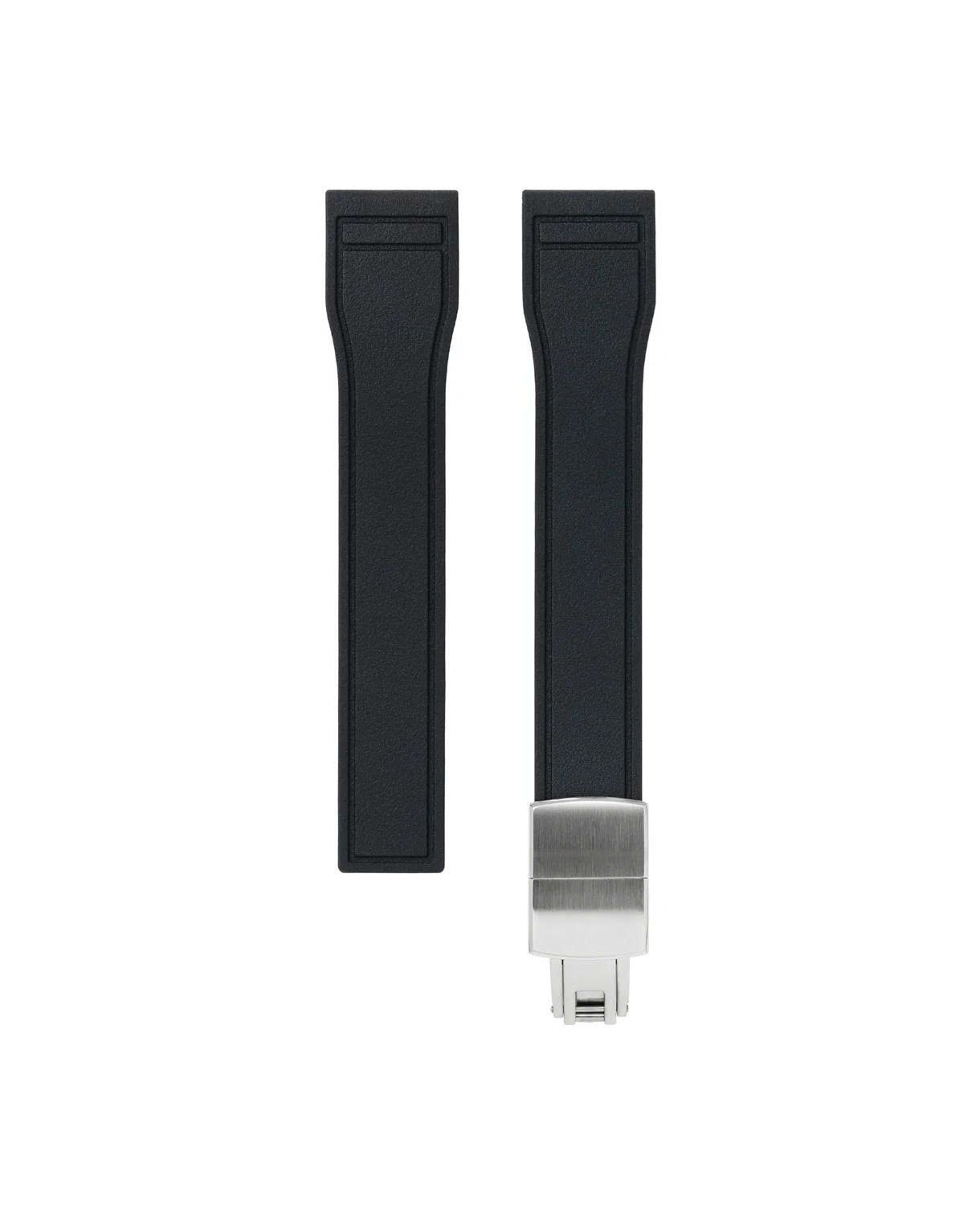 Black Pilot Rubber CTS Strap 20.21.22-16 / Silver (Steel)