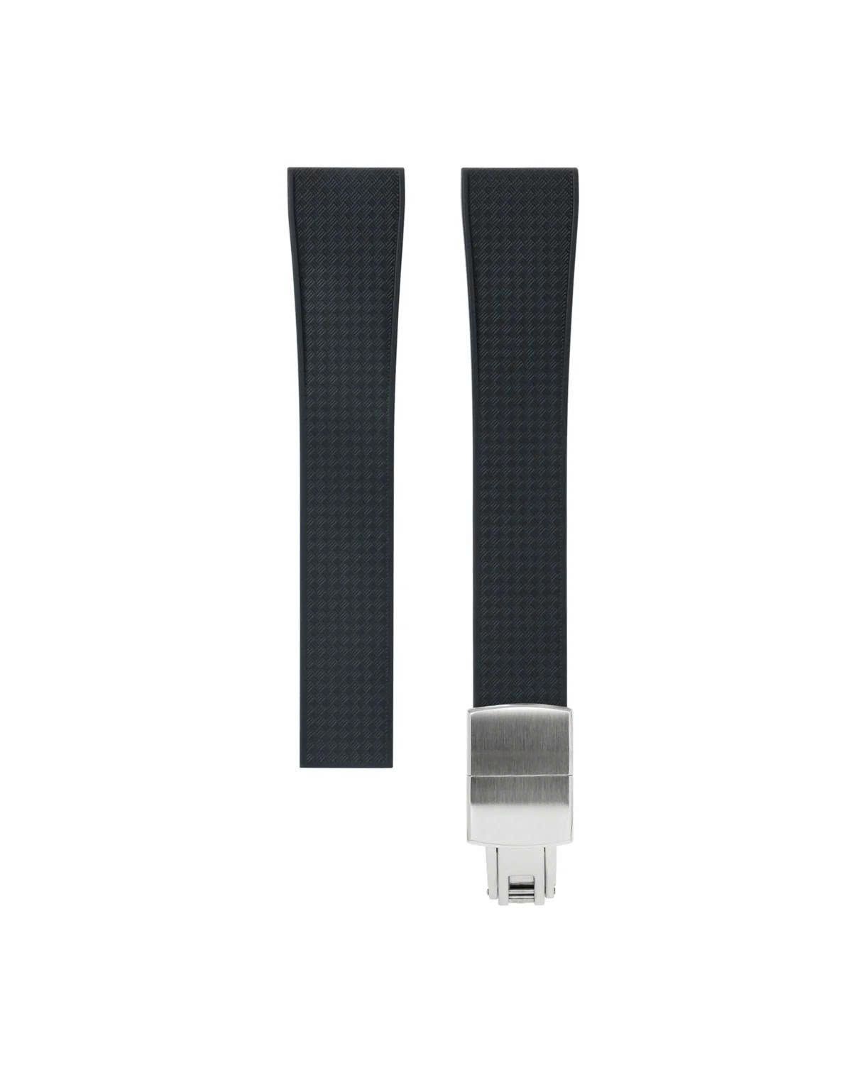 Black Tropical Rubber CTS Strap 18.19.20.21-16 / Silver (Steel )