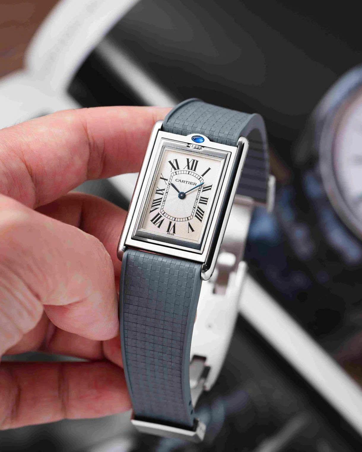 Grey Mosaic Rubber CTS Strap 20-16 / Silver (Steel)