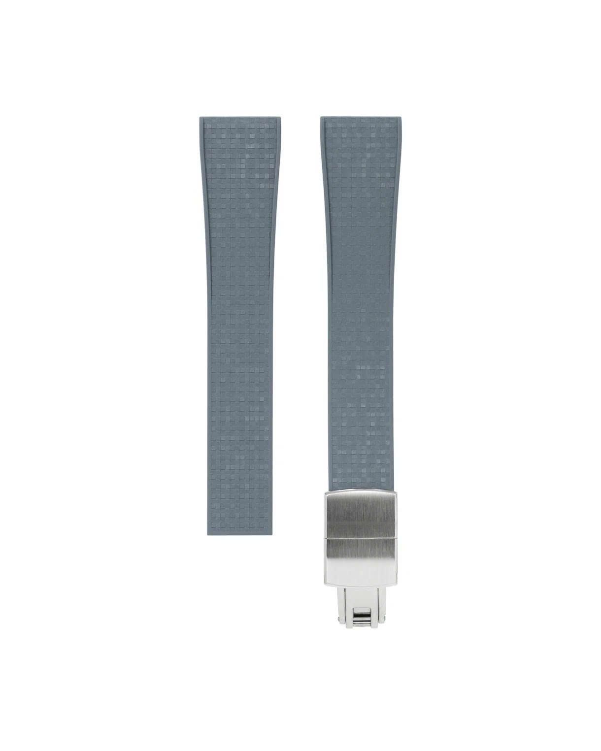 Grey Mosaic Rubber CTS Strap 20-16 / Silver (Steel)