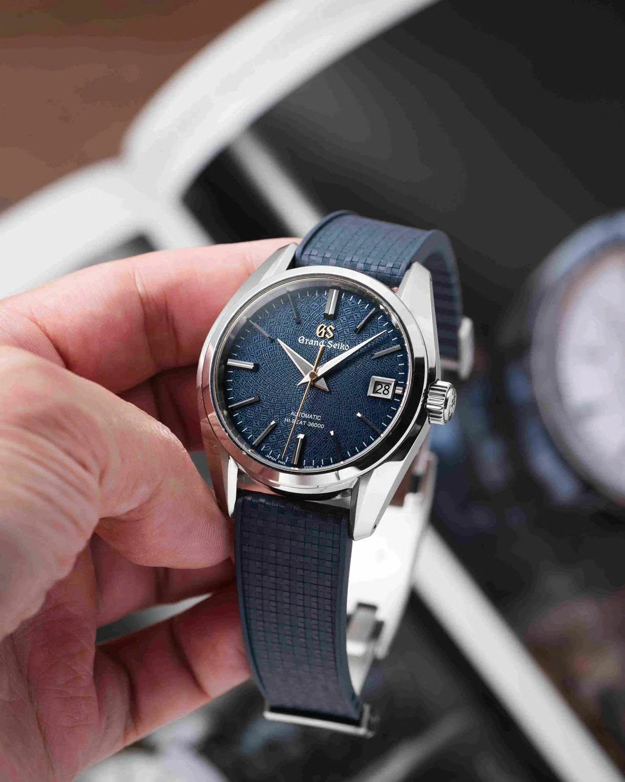 Navy Mosaic Rubber CTS Strap 19.20-16 / Silver (Steel)