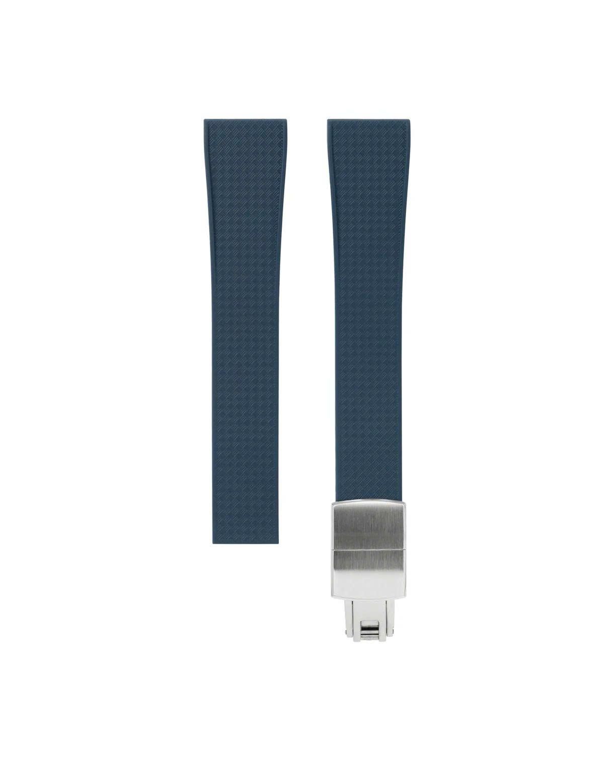 Navy Tropical Rubber CTS Strap 19.20 -16 / Silver (Steel)