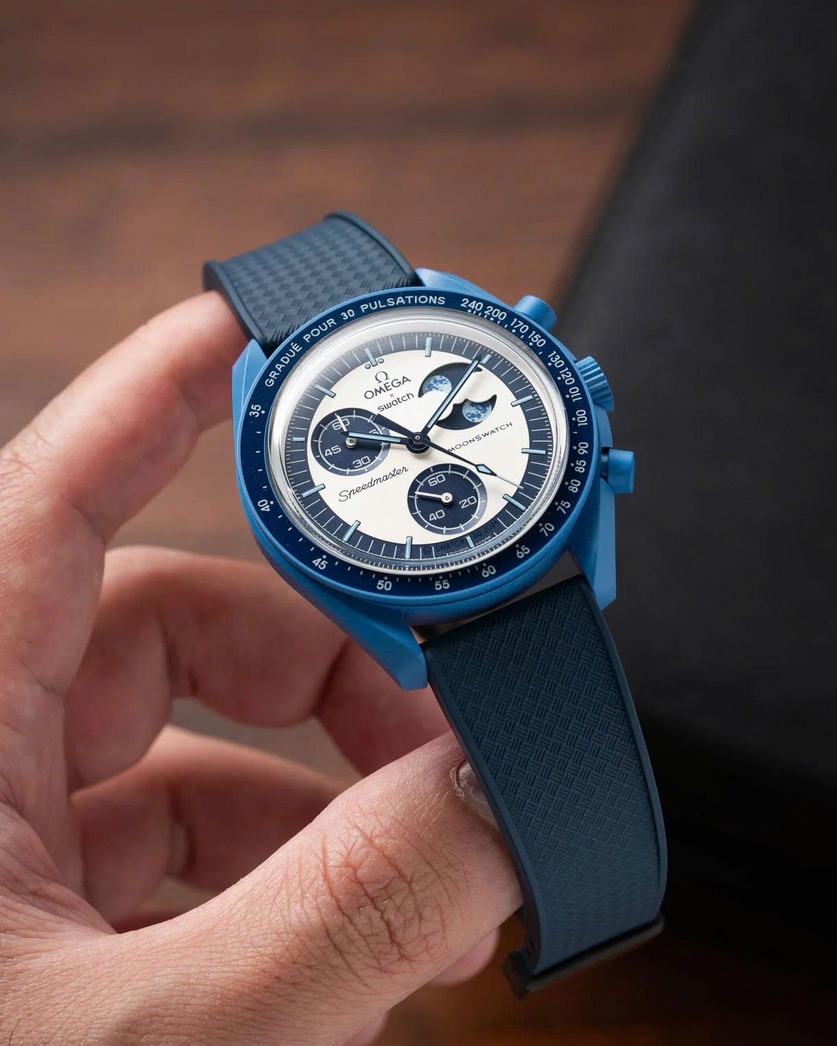 Navy Tropical Rubber CTS Strap 19.20 -16 / Silver (Steel)