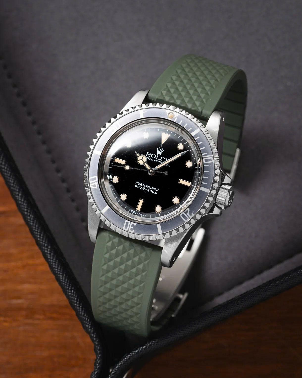 Olive Green Waffle Rubber CTS Strap 20.21-16 / Silver (Steel)
