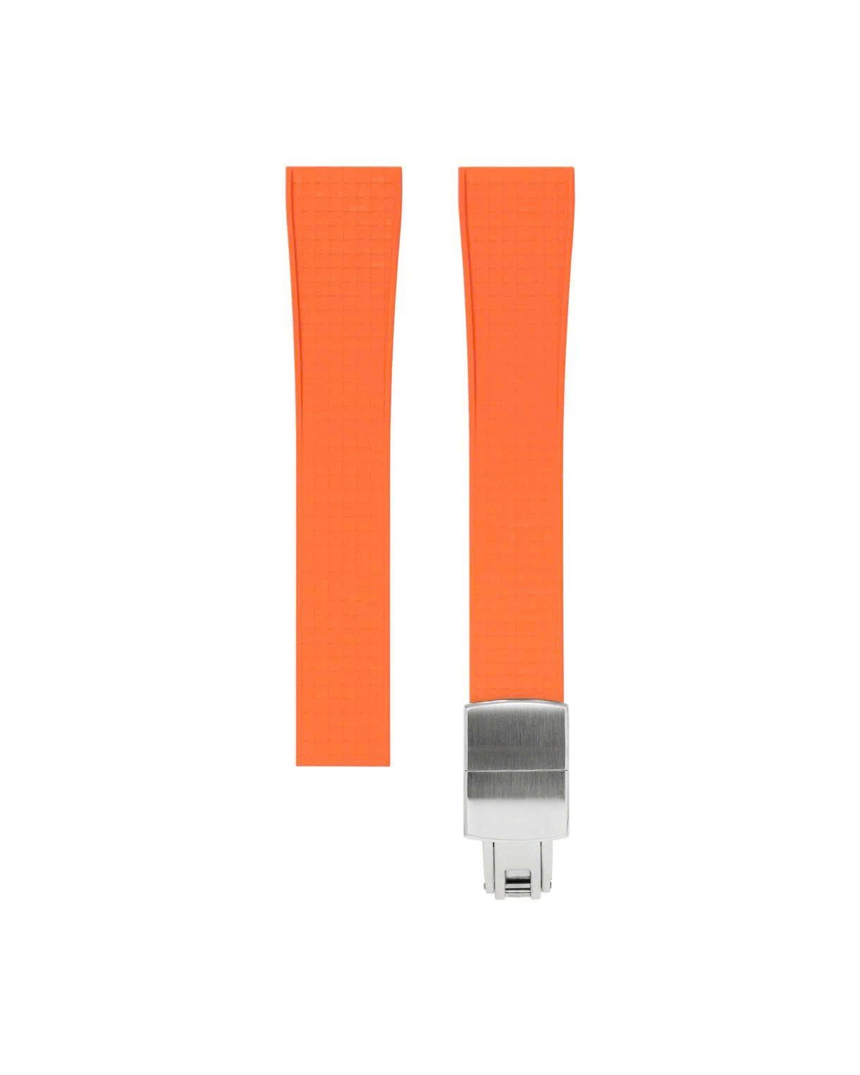 Orange Mosaic Rubber CTS Strap 20-16 / Silver (Steel)
