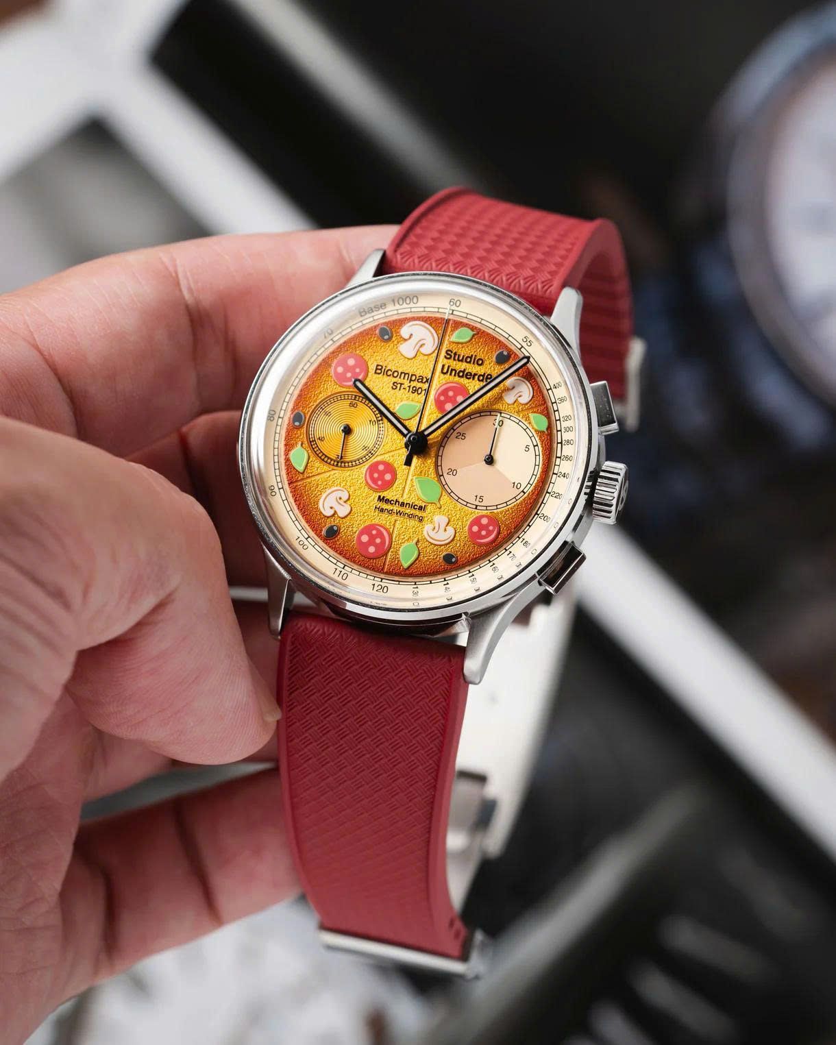 Red Tropical Rubber CTS Strap 20-16 / Silver (Steel)