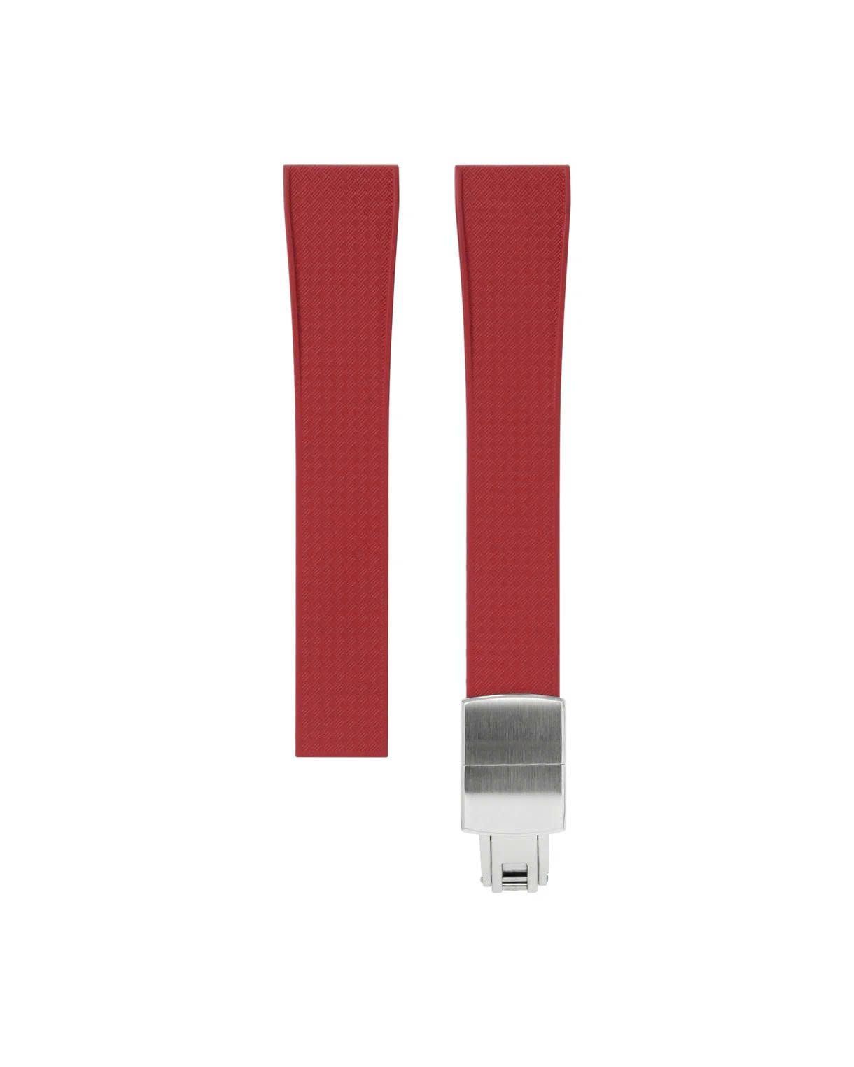 Red Tropical Rubber CTS Strap 20-16 / Silver (Steel)