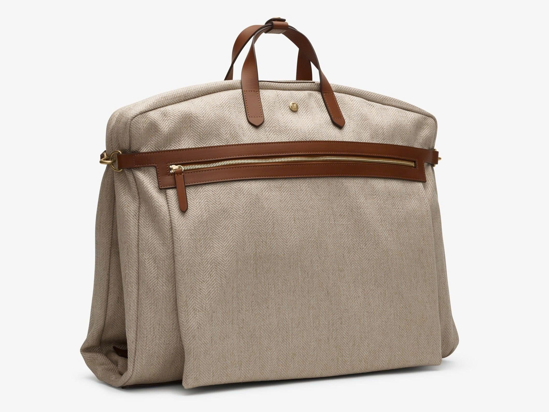 Mismo MS SUIT CARRIER, GRAND HERRINGBONE/CUOIO MS448123